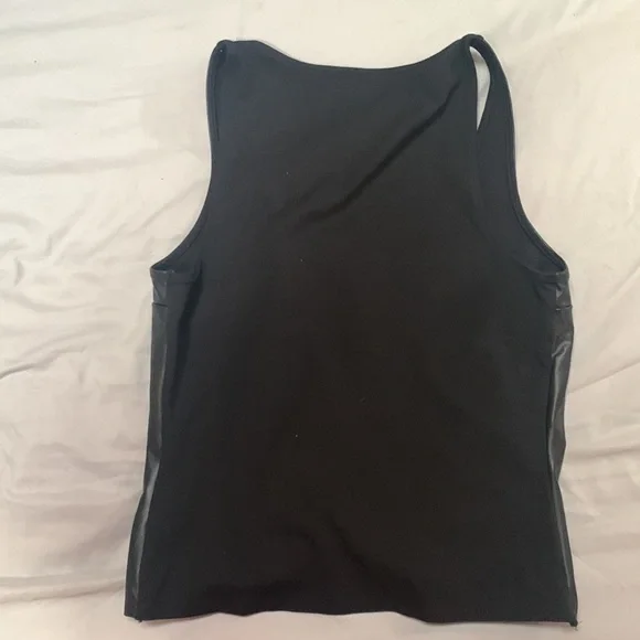 Black Faux Leather Express Knot Tank - Picture 3 of 3